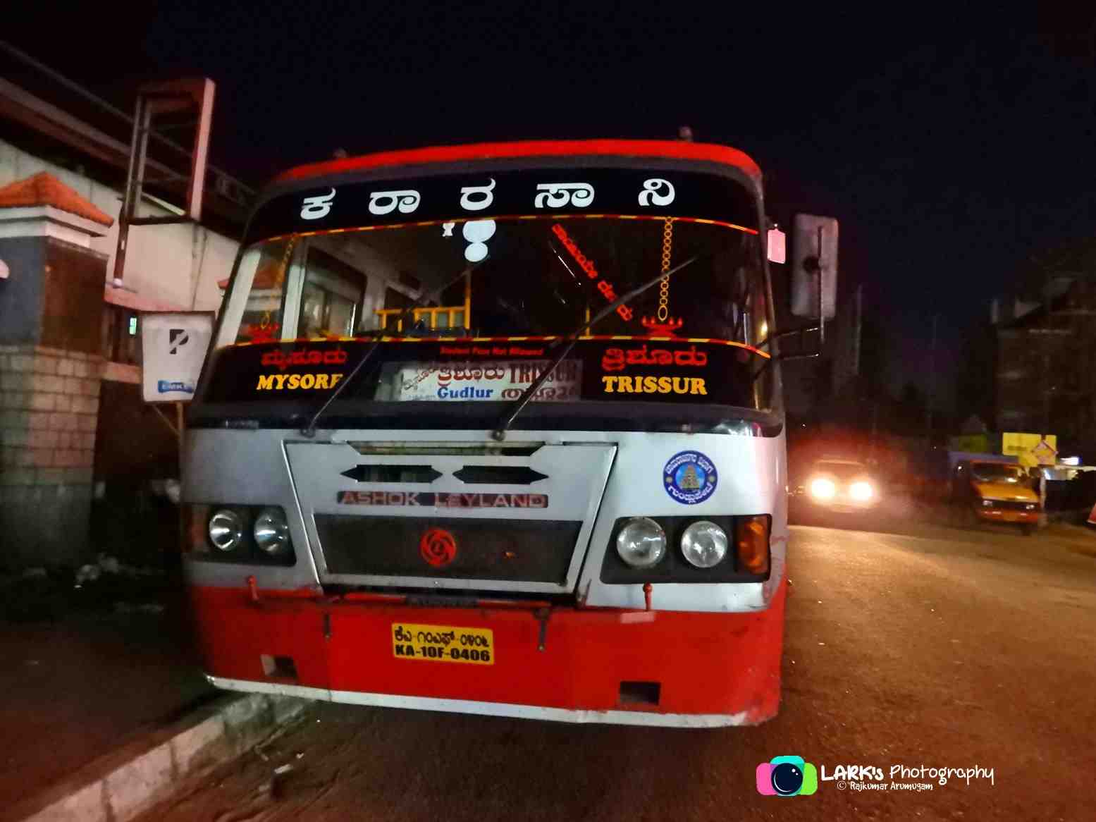 Karnataka KSRTC Bus Timings from Thrissur