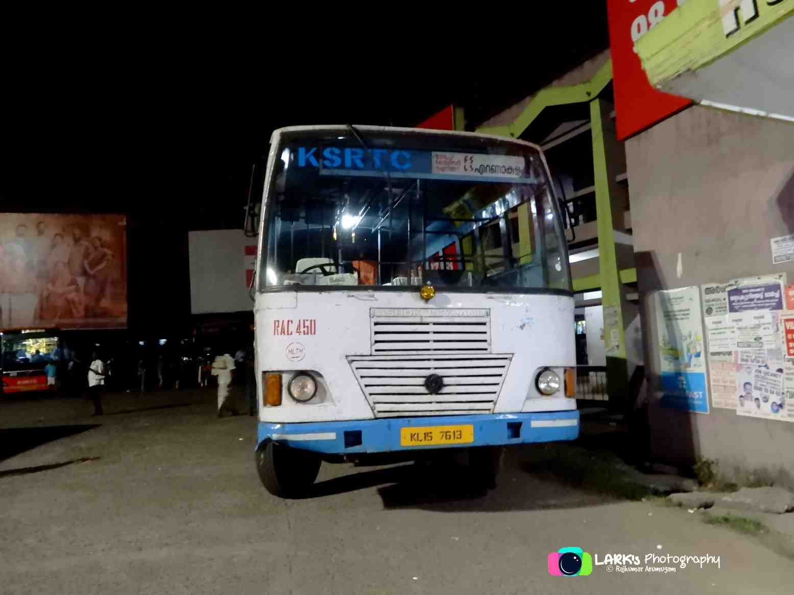 Moolamattam to Ernakulam KSRTC Bus Timings RAC 450 