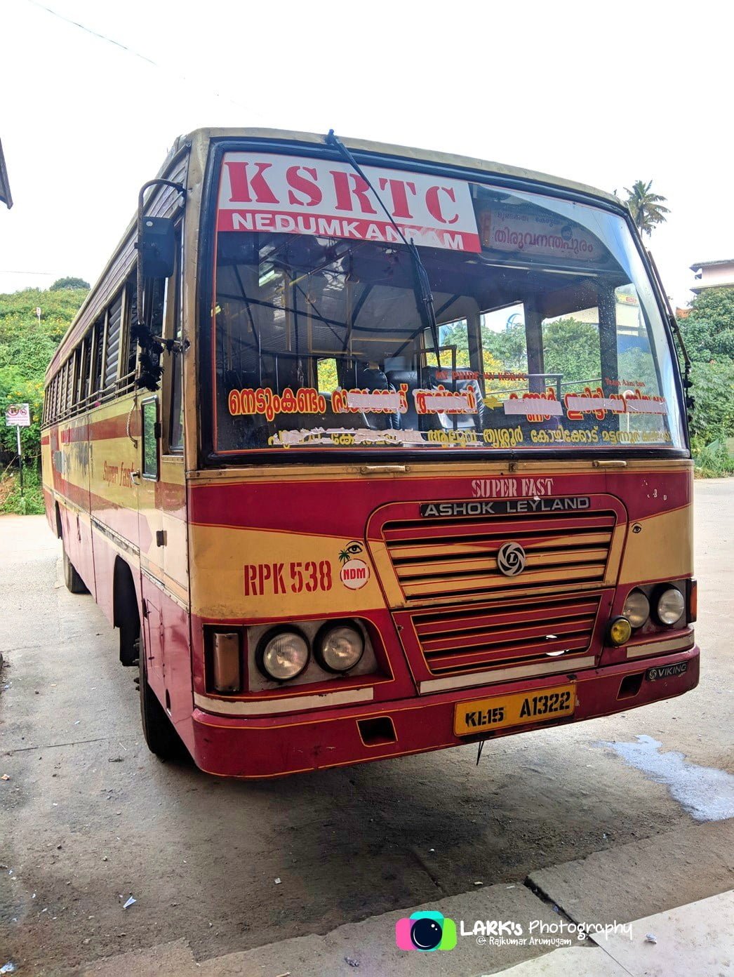 KSRTC RPK 538 Nedumkandam - Thiruvananthapuram