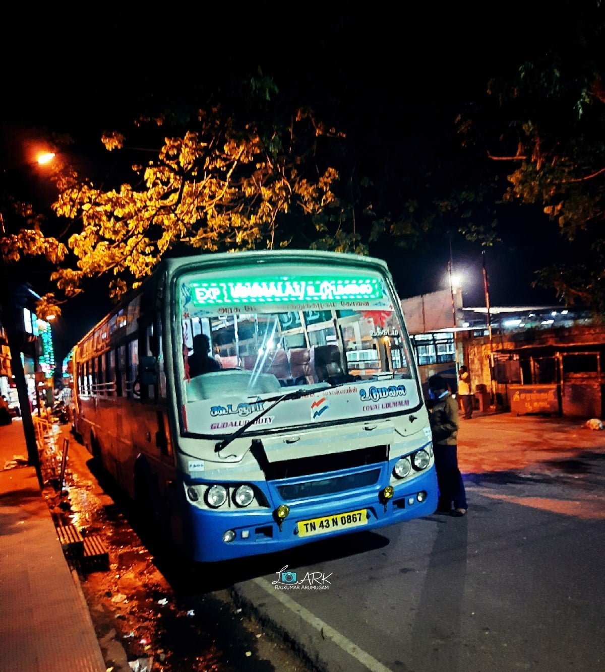 TNSTC TN 43 N 0867 Gudalur - Udumalai Bus Timings 