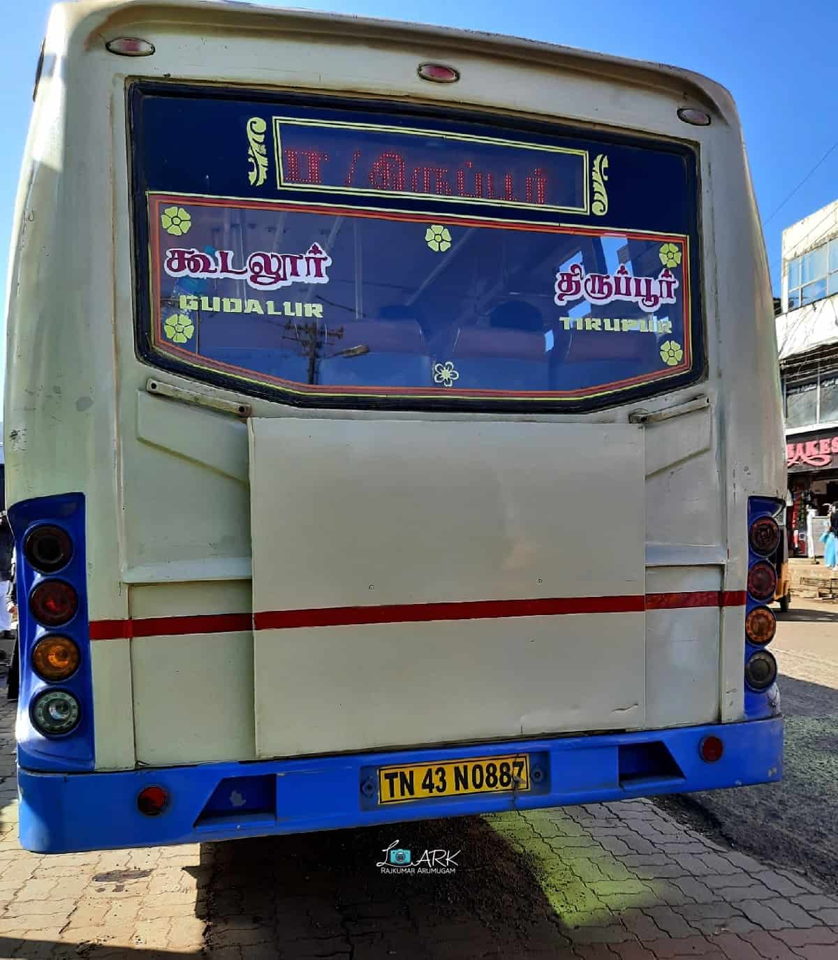 TNSTC TN 43 N 0887 Gudalur - Tiruppur Bus Timings