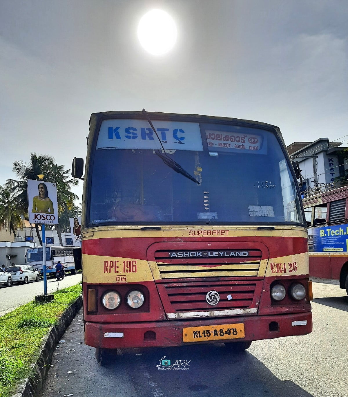 KSRTC RPE 196 Palakkad - Thiruvananthapuram Bus Timings