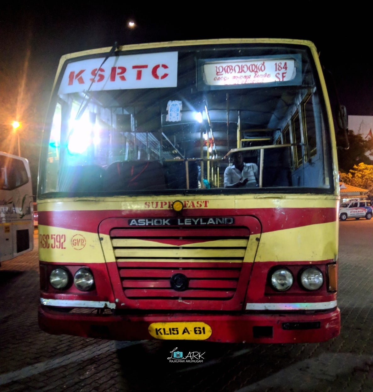 KSRTC RSC 592 Guruvayur - Thiruvananthapuram Bus Timings