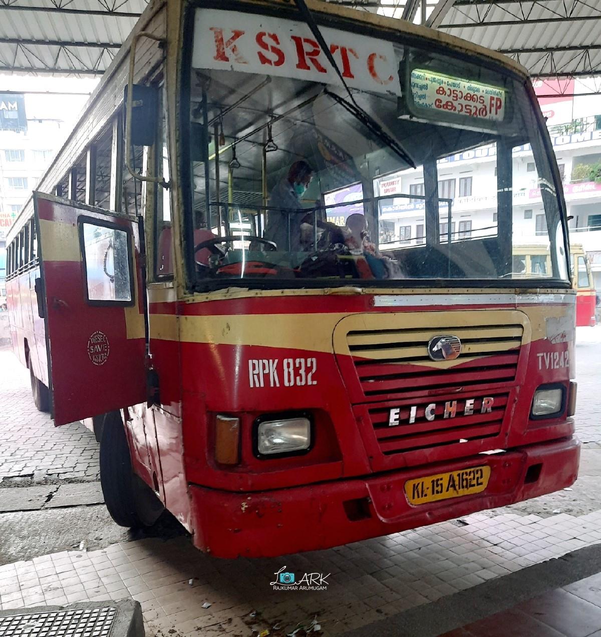 KSRTC RPK 832 Thiruvananthapuram - Kattakkada - Kottoor Bus Timings