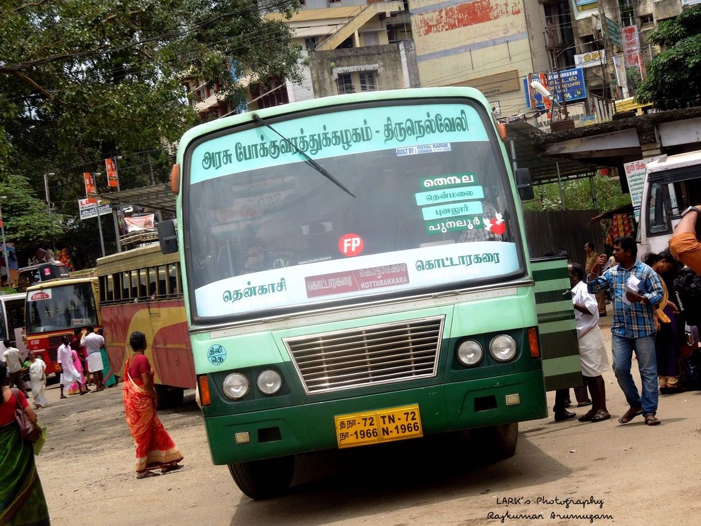 Kerala TNSTC Bus Timings from Tenkasi Bus Stand