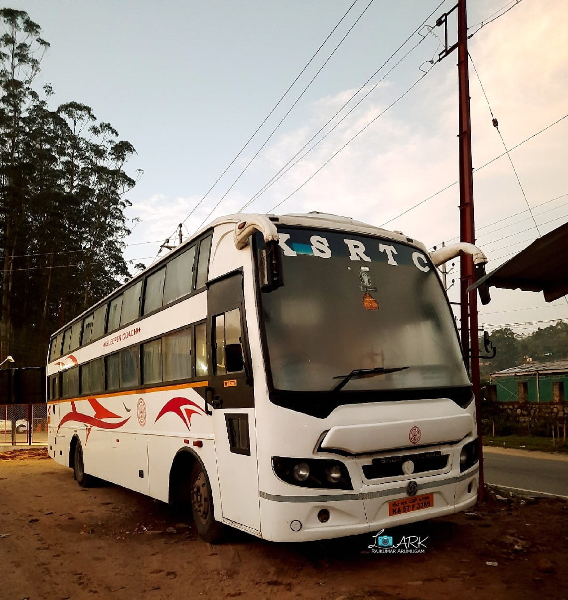 KSRTC KA-57-F-3786 Bangalore - Munnar Non AC Sleeper Bus Timings