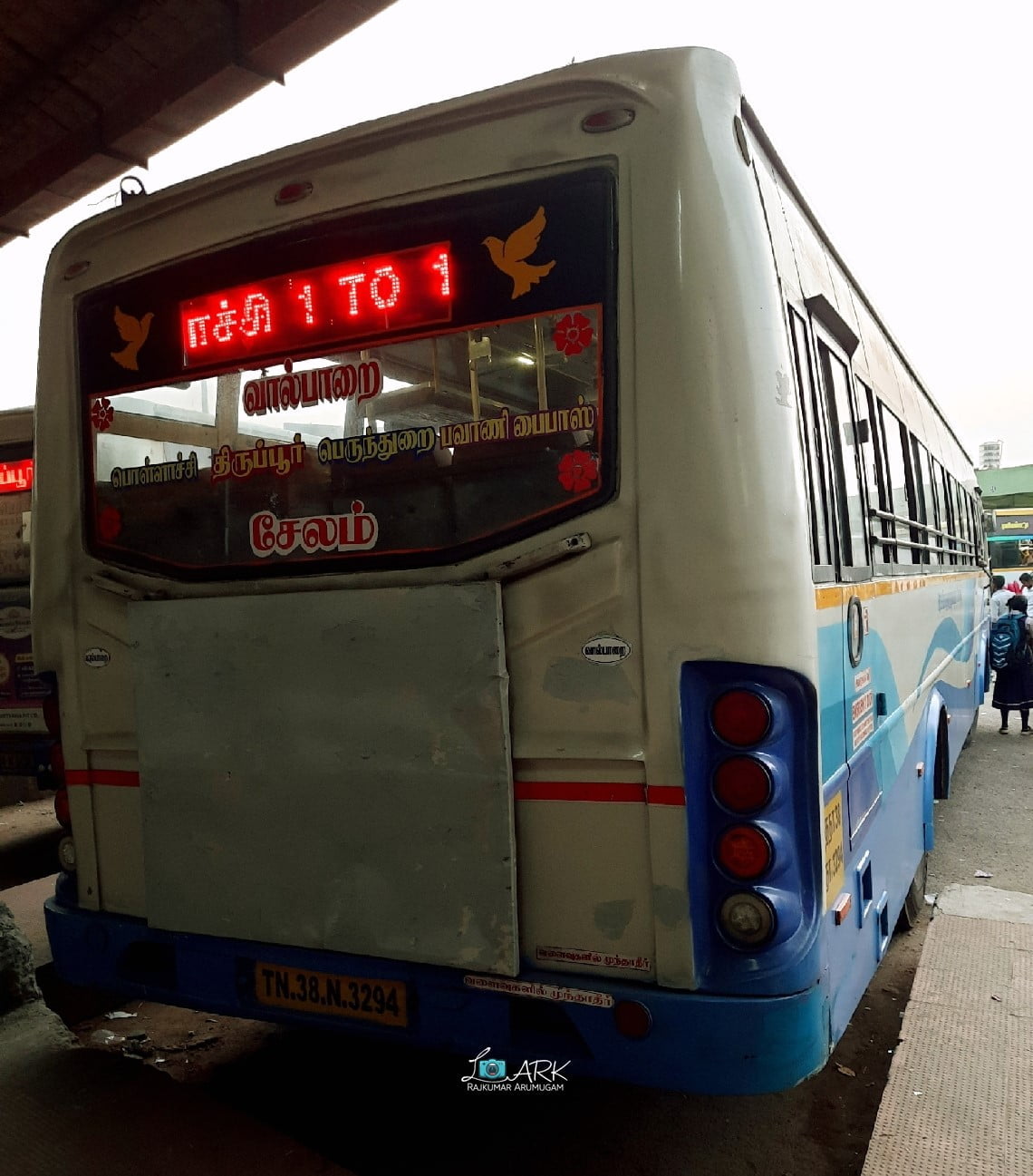 TNSTC TN 38 N 3294 Valparai - Pollachi - Salem Bus Timings