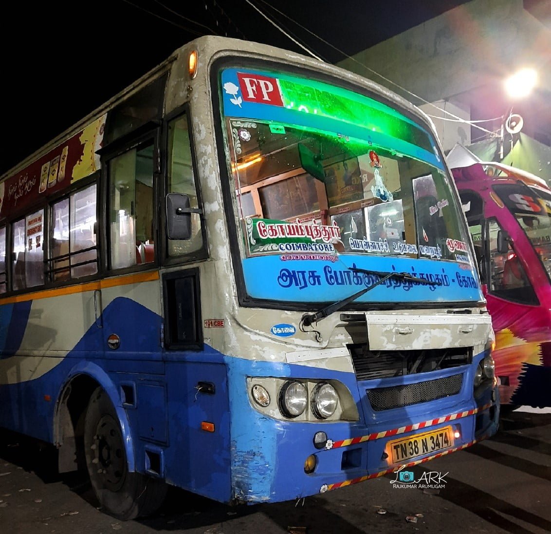 TNSTC TN 38 N 3474 Mettupalayam - Coimbatore - Munnar Bus Timings 