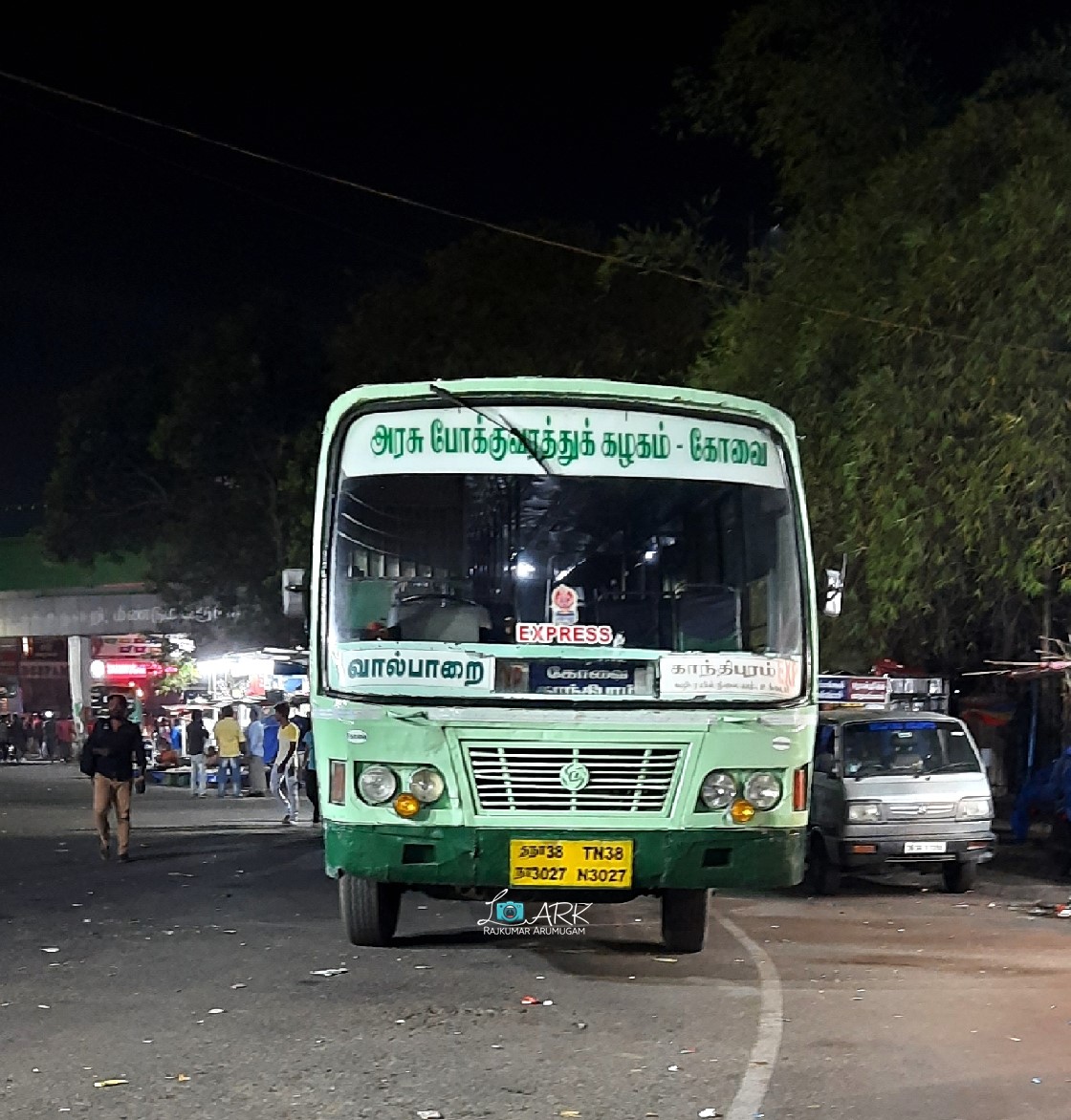 TNSTC TN 38 N 3027 Coimbatore (Gandhipuram) - Valparai Bus Timings