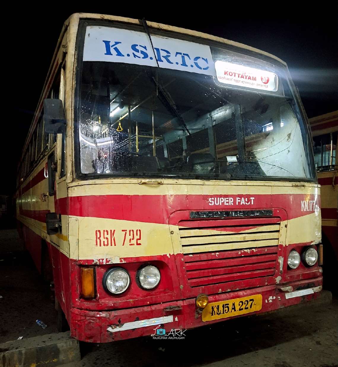 KSRTC Super Fast RSK 722 Kottayam to Konnakkad Bus Timings