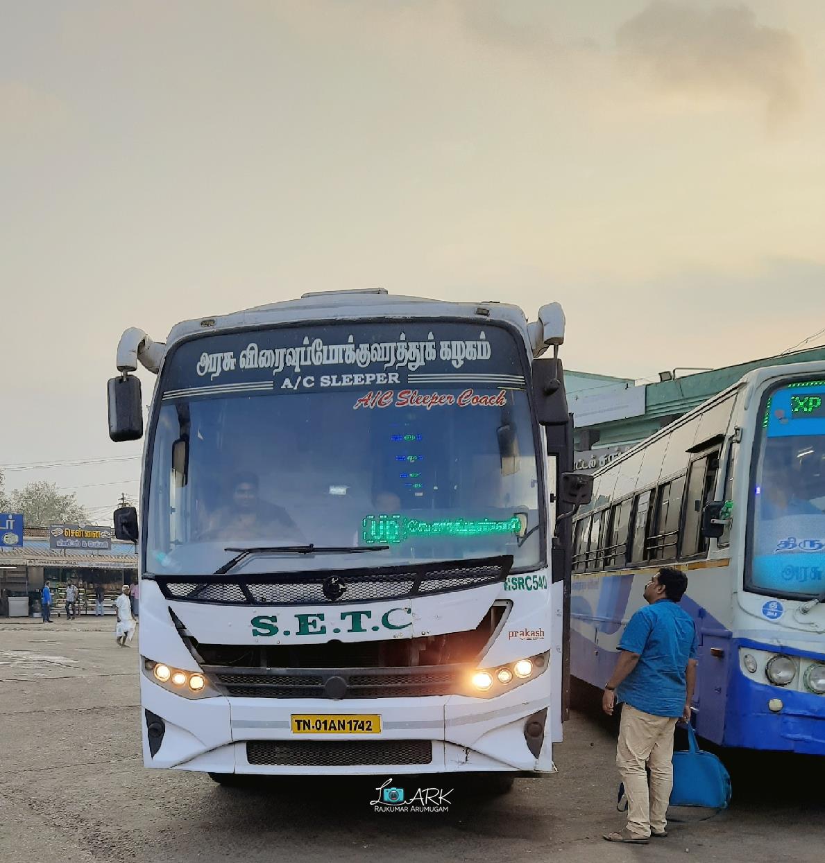 SETC AC Sleeper HSR C540 Velankanni to Bangalore Bus Timings