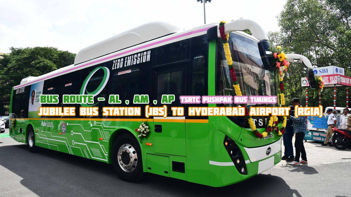 TSRTC Pushpak Airport Liner Jubilee Bus Station (JBS) to Hyderabad Airport (RGIA) Bus Timings