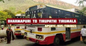 APSRTC Saptagiri Express Dharmapuri to Tirupathi Tirumala Temple Bus Timings