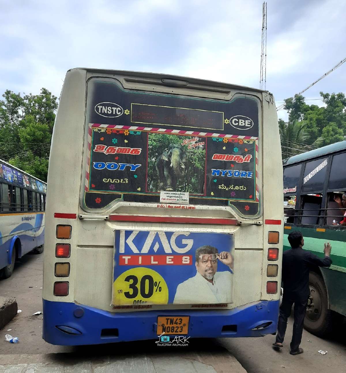 TNSTC TN 43 N 0823 Coimbatore - Mysore Bus Timings (via Ooty)