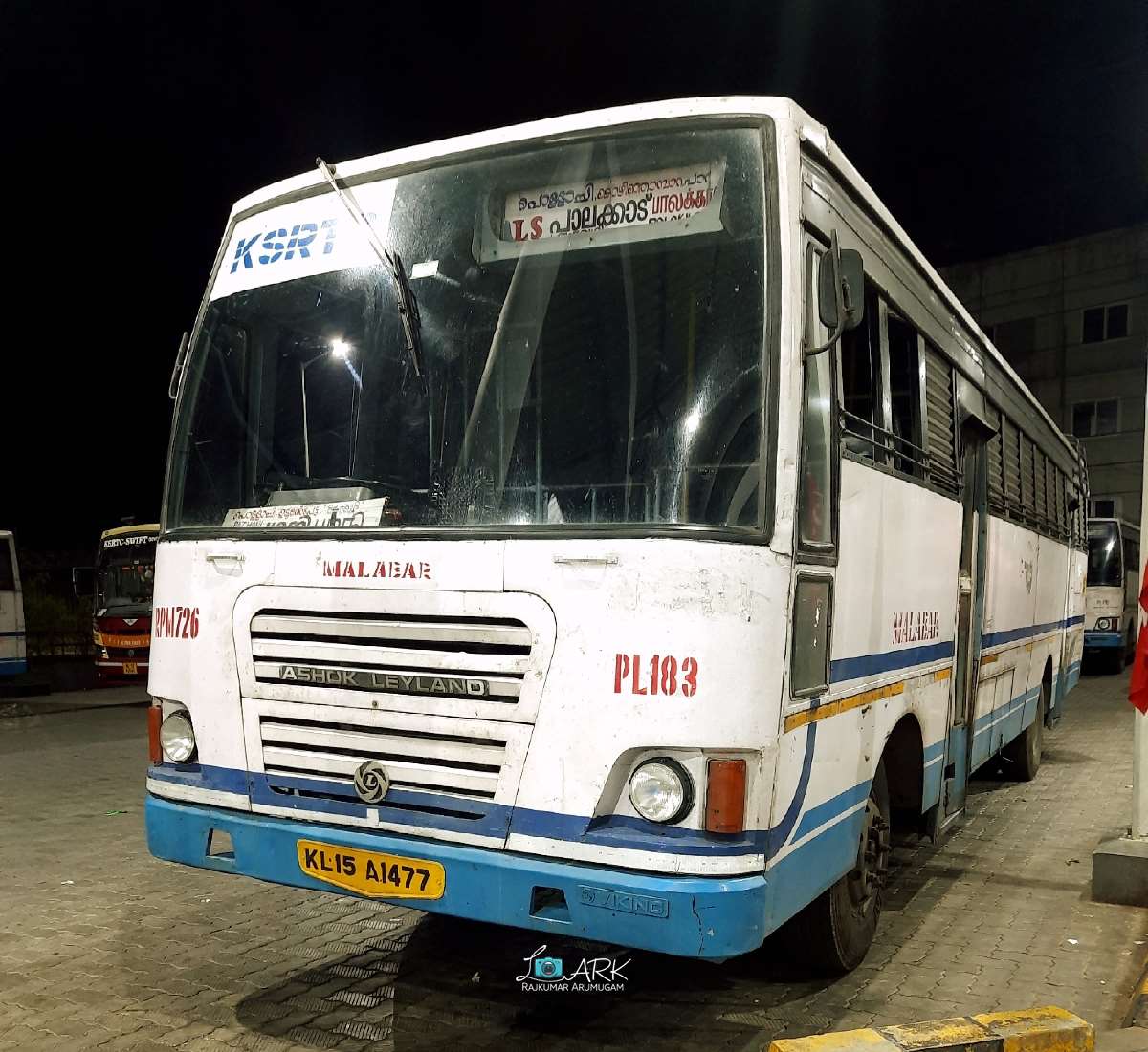 KSRTC RPM 726 Palani to Palakkad Bus Timings