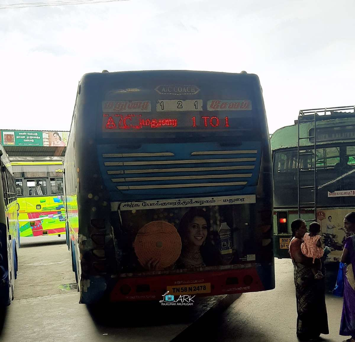 TNSTC TN 58 N 2478 Salem to Madurai AC Bus Timings