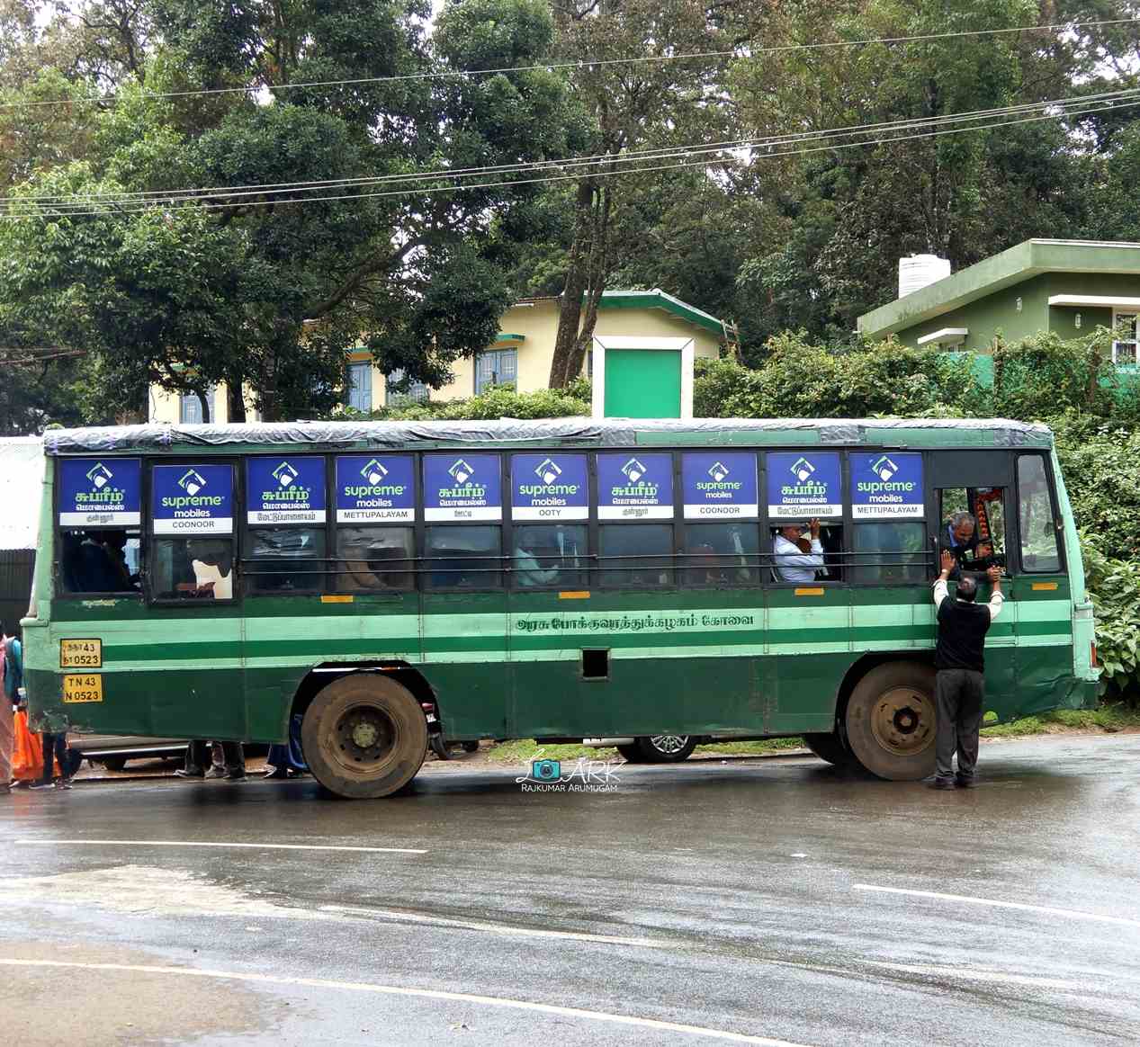 TNSTC TN 43 N 0523 Ooty to Araihatty Bus Timings