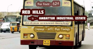 Chennai MTC Bus Route 62A Red Hills to Ambattur Industrial Estate Bus Timings