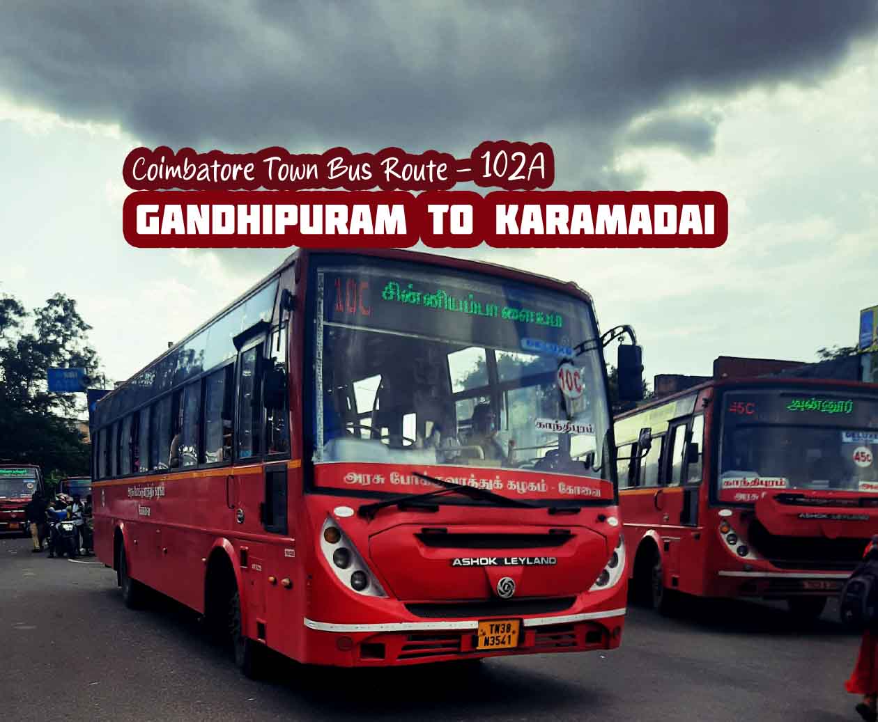 Coimbatore Town Bus Route 102A Gandhipuram to Karamadai Bus Timings