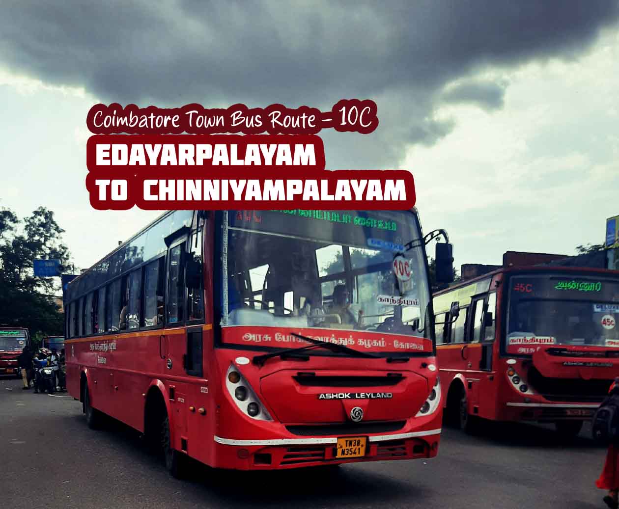 Coimbatore Town Bus Route 10C Edayarpalayam to Chinniyampalayam Bus Timings