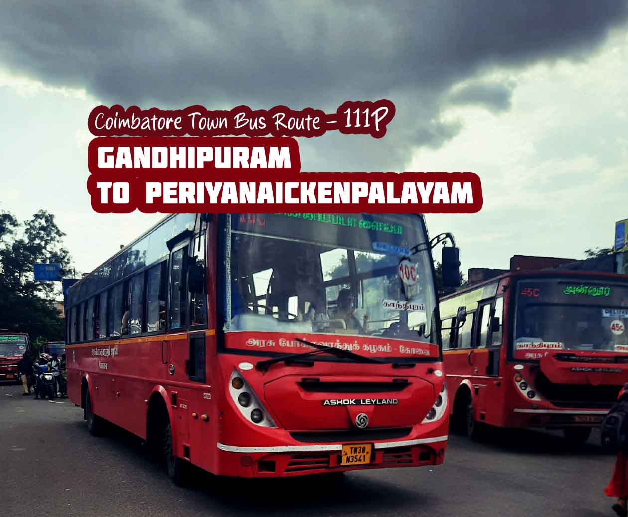 Coimbatore Town Bus Route 111P Gandhipuram to Periyanaickenpalayam Bus Timings