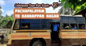 Coimbatore Town Bus Route 2C Pachapalayam to Kannappan Nagar Bus Timings