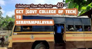 Coimbatore Town Bus Route 40 GCT to Serayampalayam Bus Timings