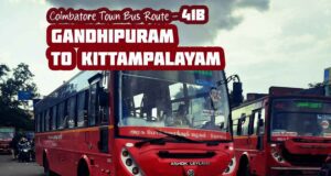 Coimbatore Town Bus Route 41B Gandhipuram to Kittamapalayam Bus Timings