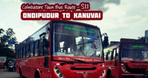 Coimbatore Town Bus Route S11 Ondipudur to Kanuvai Bus Timings