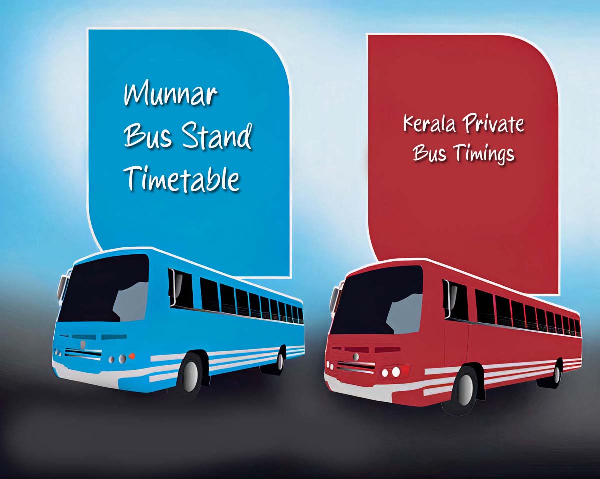 Kerala Private Bus Timings from Munnar Bus Stand