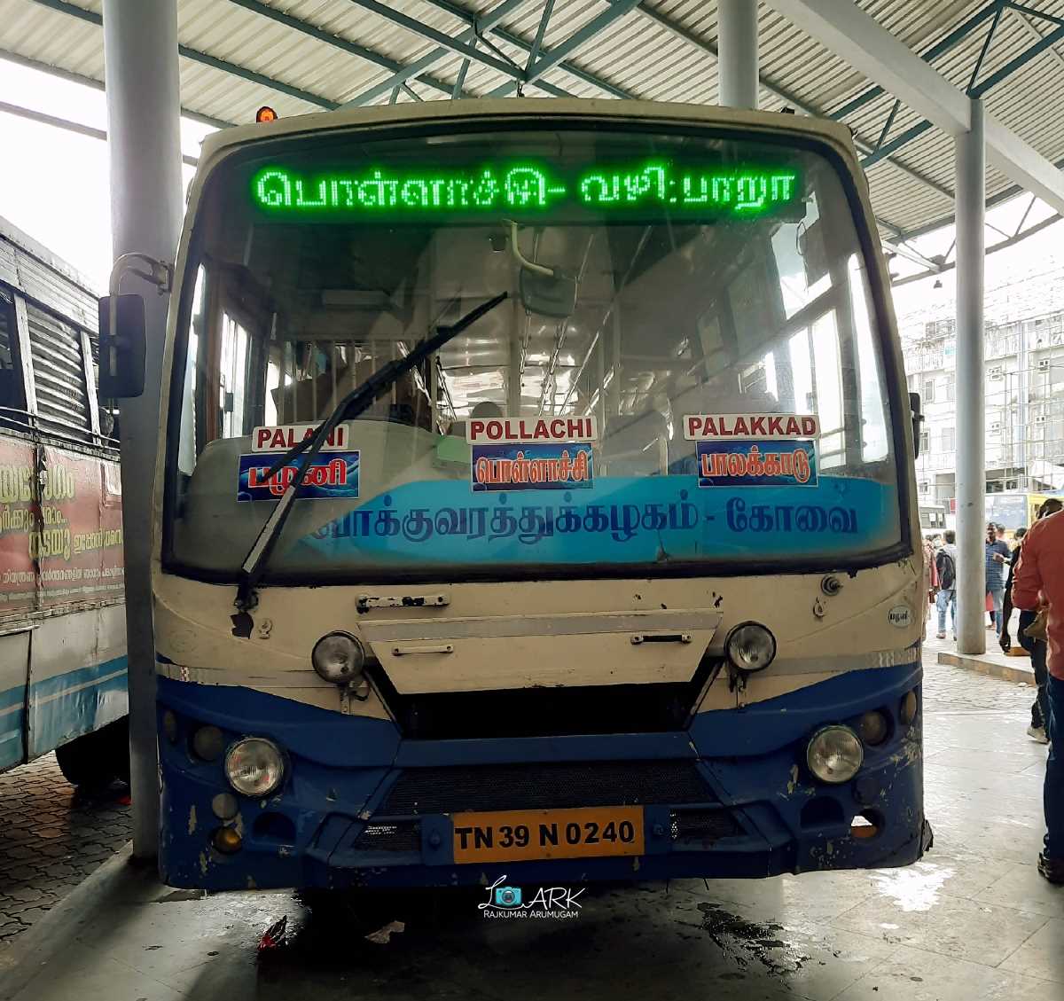 TNSTC TN 39 N 0240 Palakkad to Palani Bus Timings