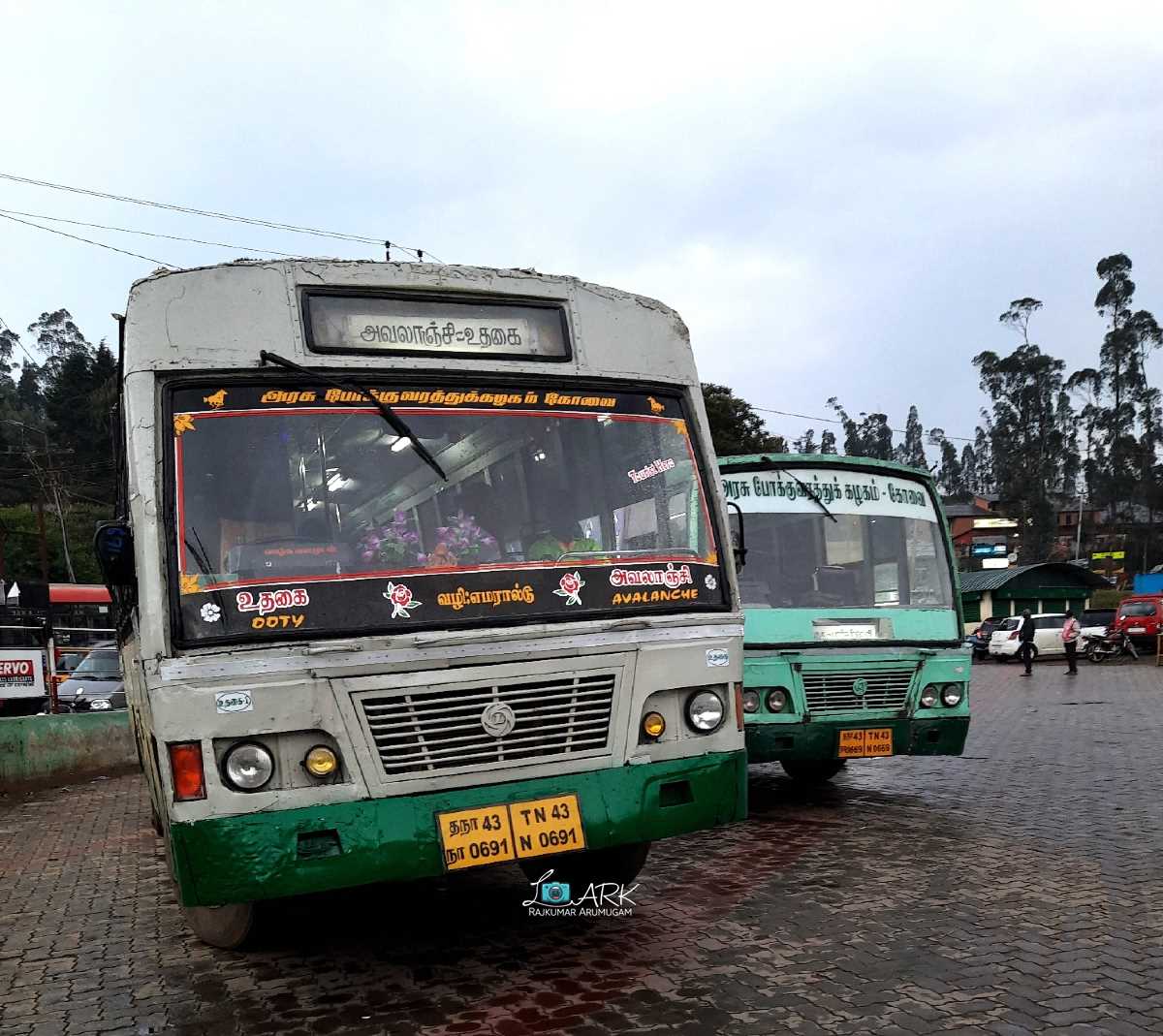 TNSTC TN 43 N 0691 Ooty to Avalanche Bus Timings