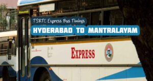 TSRTC Express - Hyderabad to Mantralayam Bus Timings