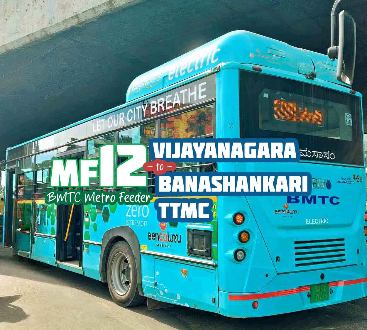 BMTC Metro Feeder MF12 Vijayanagara to Banashankari TTMC Bus Timings