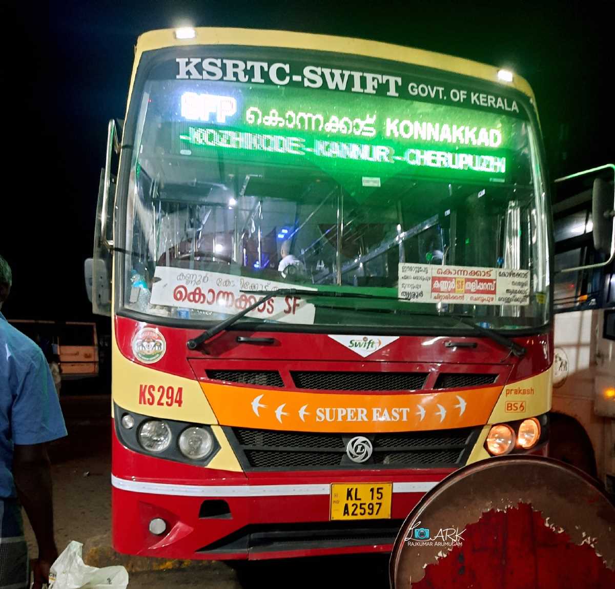 KSRTC-SWIFT KS 294 Kumily to Konnakkad Bus Timings