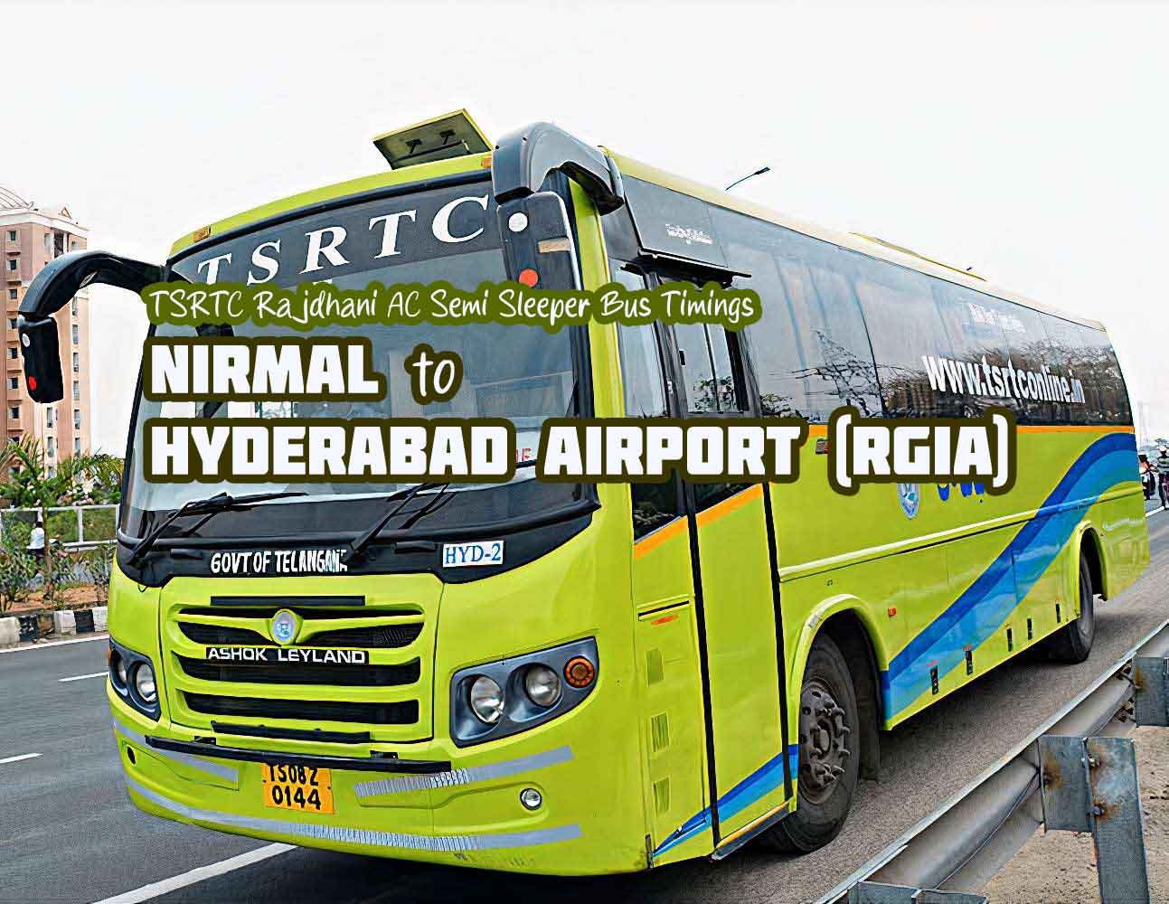 TSRTC Hyderabad Airport (RGIA) to Nirmal Bus Timings