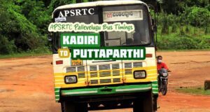 APSRTC Pallevelugu - Kadiri to Puttaparthi Bus Timings