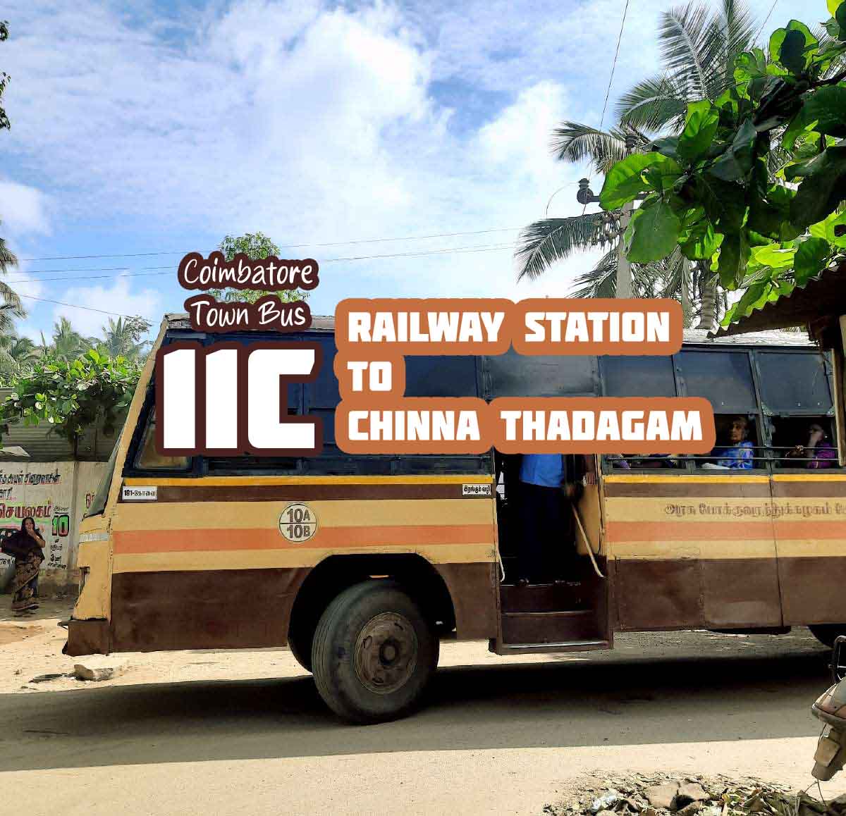 Coimbatore Town Bus Route 11C Railway Station to Chinna Thadagam Bus Timings