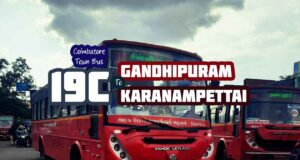 Coimbatore Town Bus Route 19C Gandhipuram to Karanampettai Bus Timings