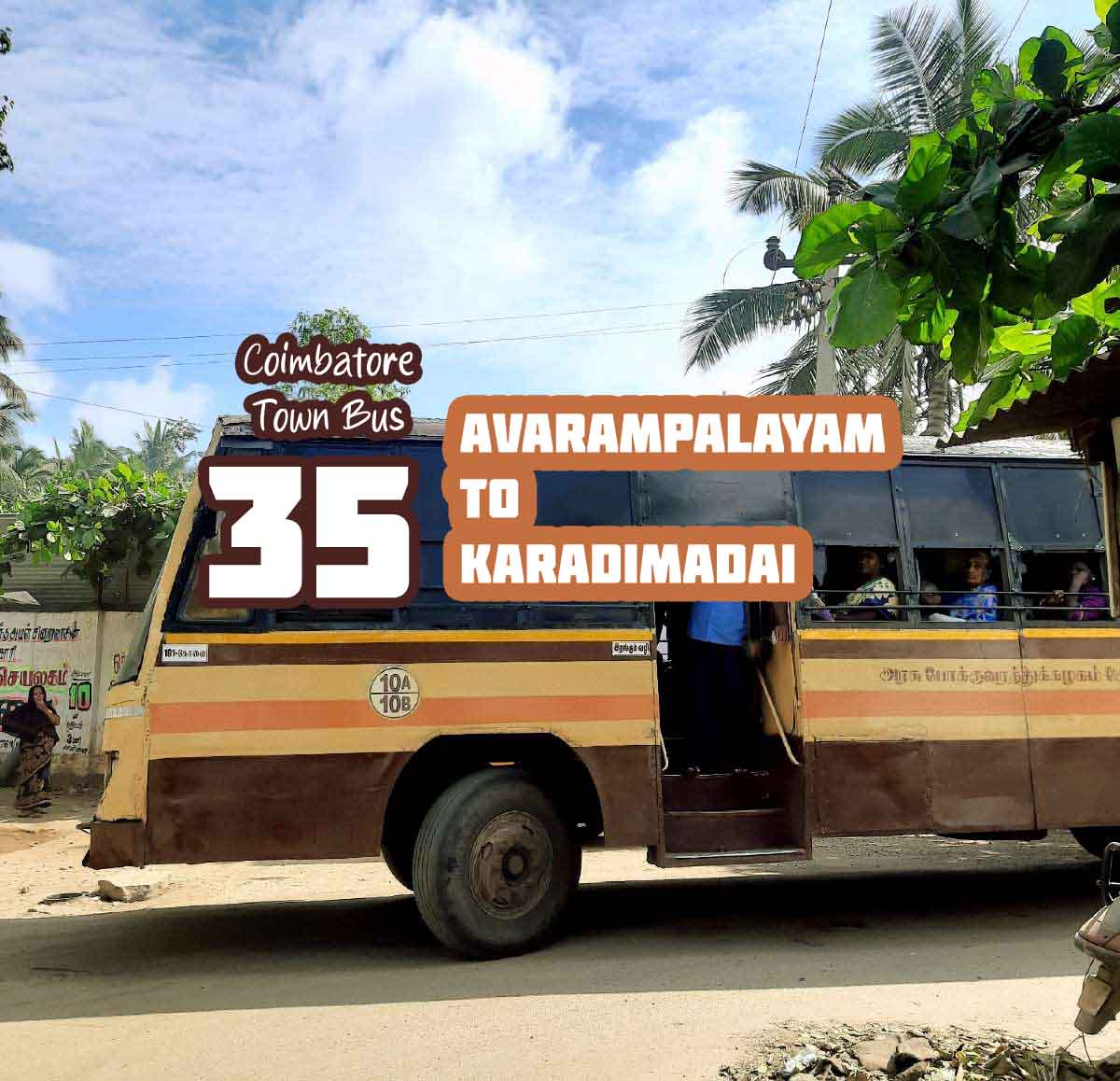 Coimbatore Town Bus Route 35A Avarampalayam to Karadimadai Bus Timings