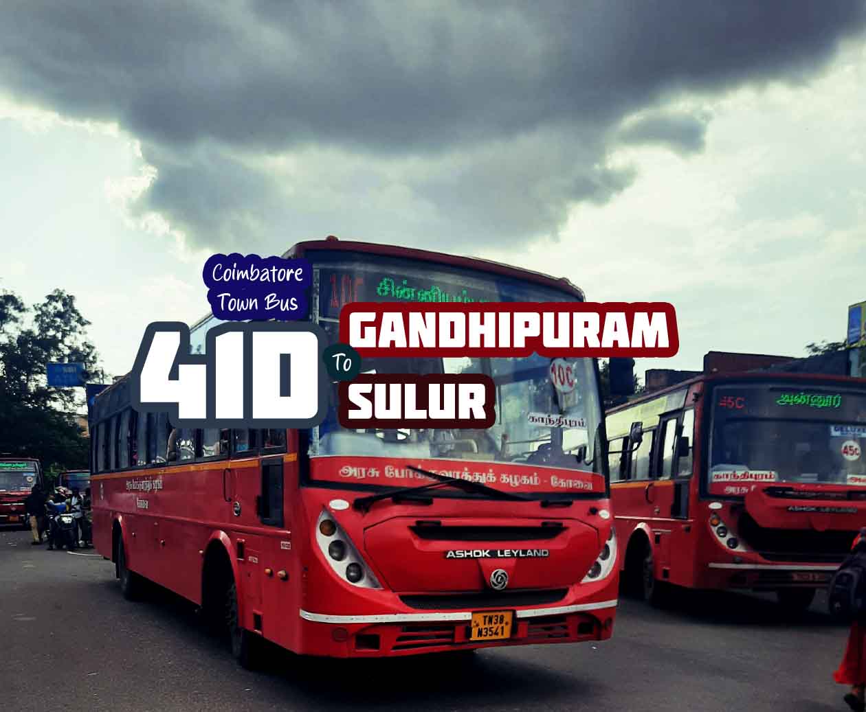 Coimbatore Town Bus Route 41D Gandhipuram to Sulur Bus Timings