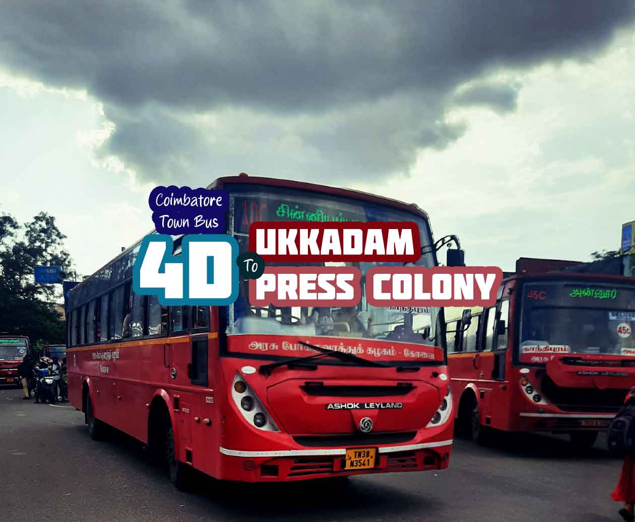 Coimbatore Town Bus Route 4D Ukkadam to Press Colony Bus Timings