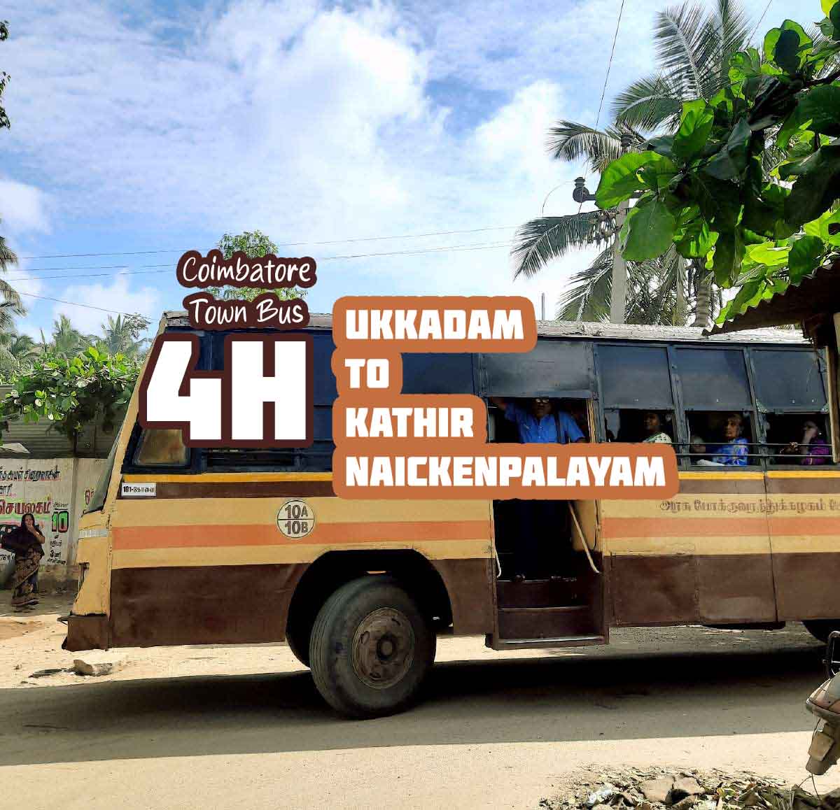 Coimbatore Town Bus Route 4H Ukkadam to Kathir Naickenpalayam Bus Timings