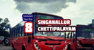 Coimbatore Town Bus Route 8 Singanallur to Chettipalayam Bus Timings