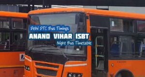 Delhi DTC Night Bus Timings from Anand Vihar ISBT - Interstate Bus Terminus