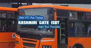 Delhi DTC Night Bus Timings from Kashmiri Gate ISBT