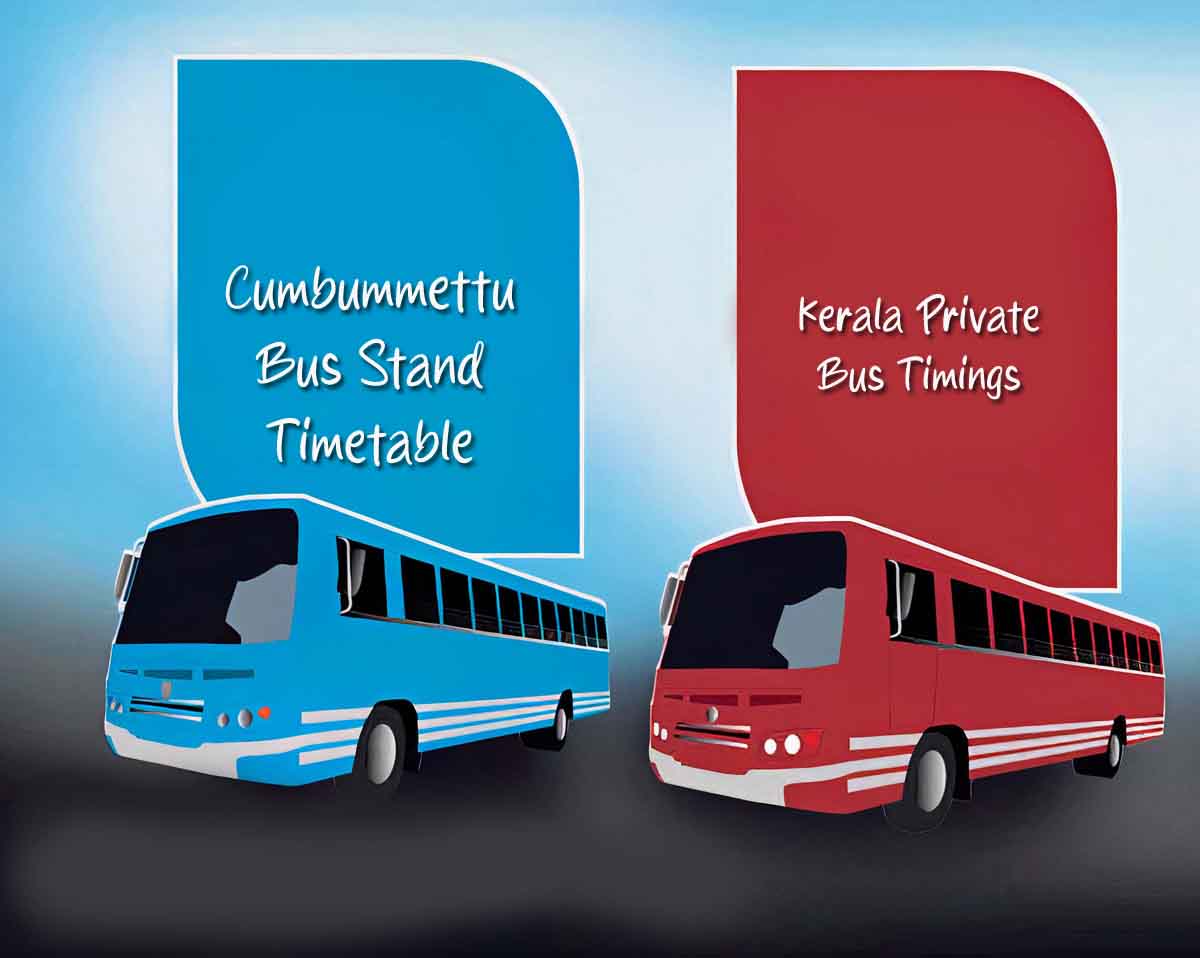 Kerala Private Bus Timings from Cumbummettu