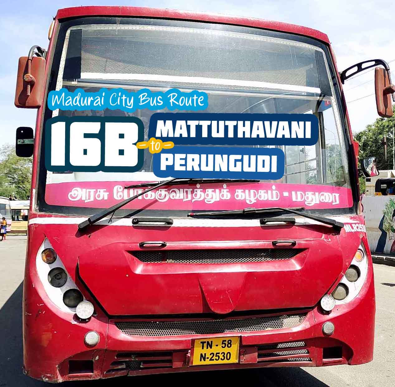 Madurai City Bus Route 16B Mattuthavani to Perungudi Bus Timings