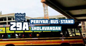 Madurai City Bus Route 29A Periyar to Sholavandan Bus Timings