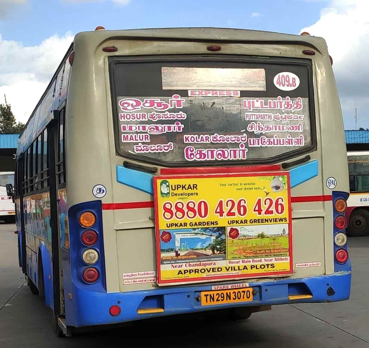 TNSTC TN 29 N 3070 Hosur to Puttaparthi Bus Timings